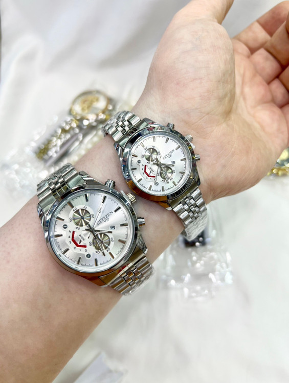 ست ساعت مچی سیتیزن vip زنانه و مردانه با رنگبندی سفید و طلایی و مشکی و سفید طلایی