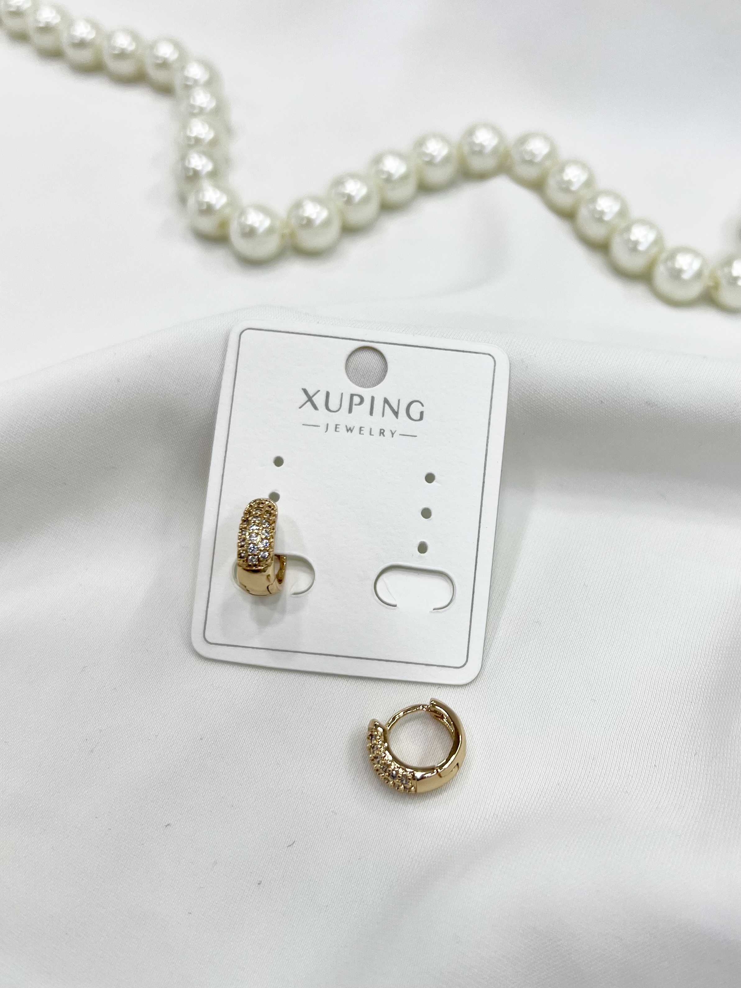 گوشواره کلیپسی ژوپینگ نگین دار چفتی بدون نیاز به سوراخ گوش