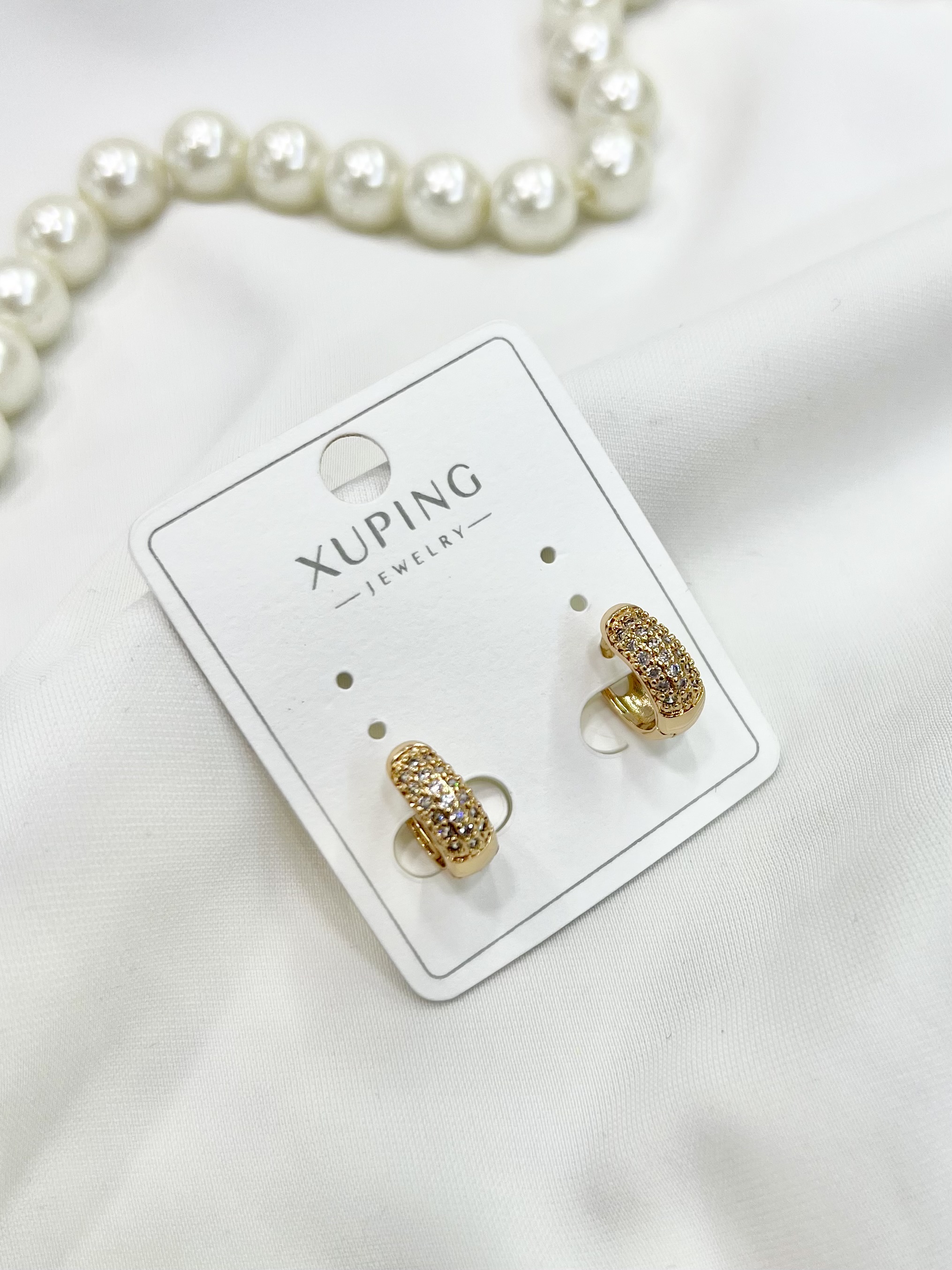 چوشواره کلیپسی ژوپینگ نگین دار چفتی بدون نیاز به سوراخ گوش