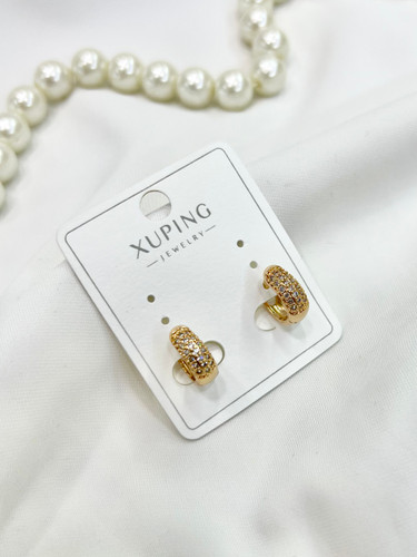 چوشواره کلیپسی ژوپینگ نگین دار چفتی بدون نیاز به سوراخ گوش