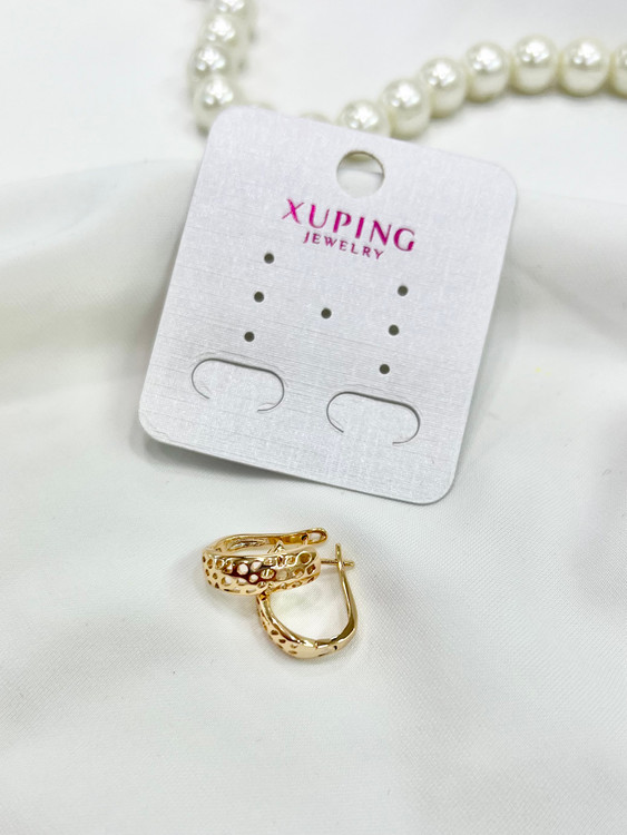 گوشواره حلقه طرح گل طلایی ژوپینگ xuping اصل