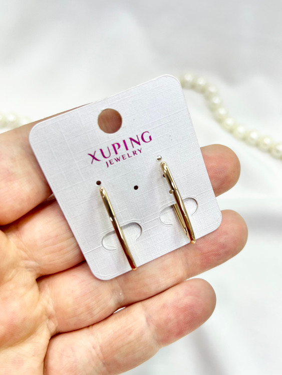 گوشواره طلایی ژوپینگ زنانه مدل مینیمال برندxuping