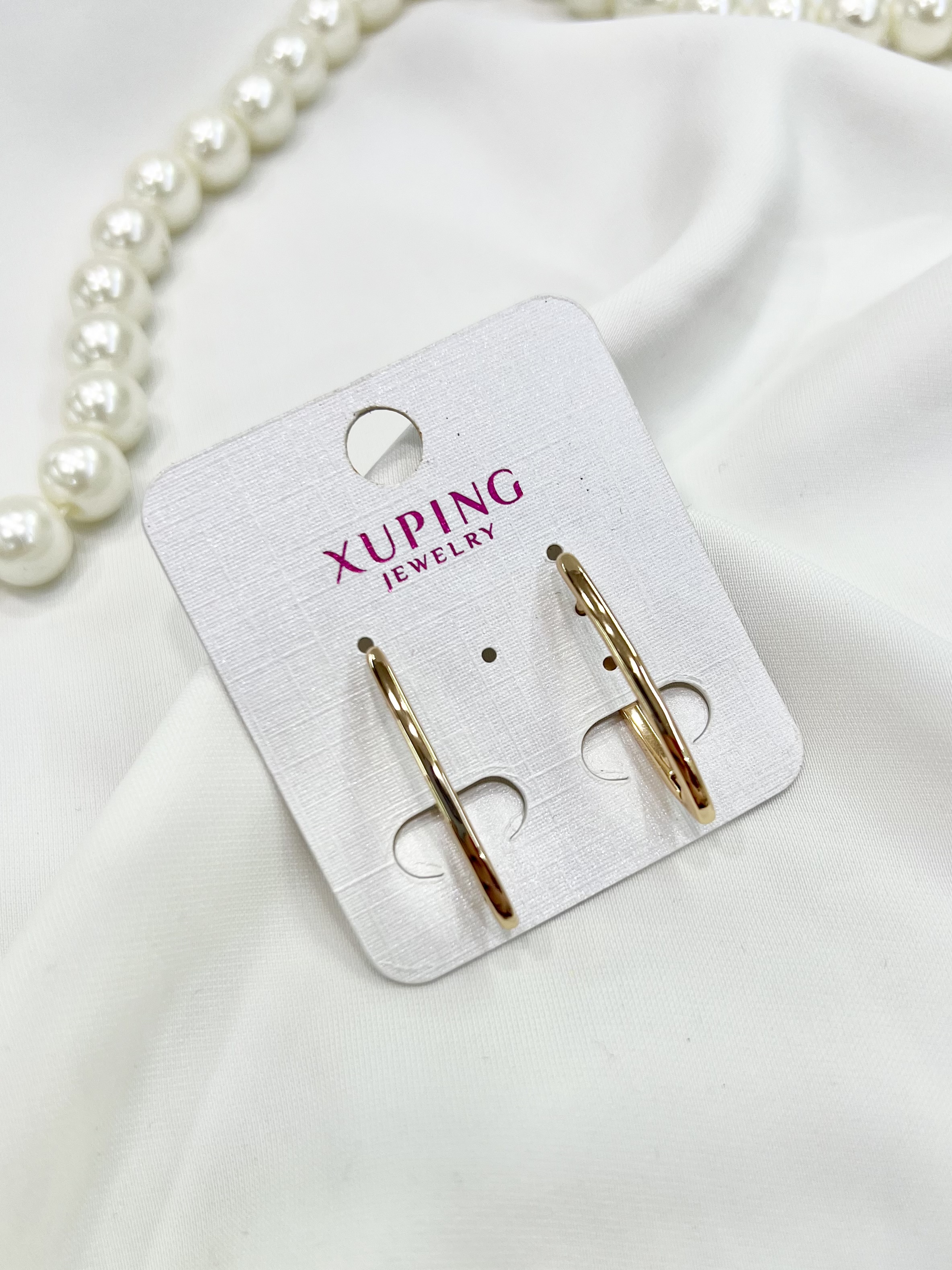 گوشواره طلایی ژوپینگ زنانه مدل مینیمال برند xuping