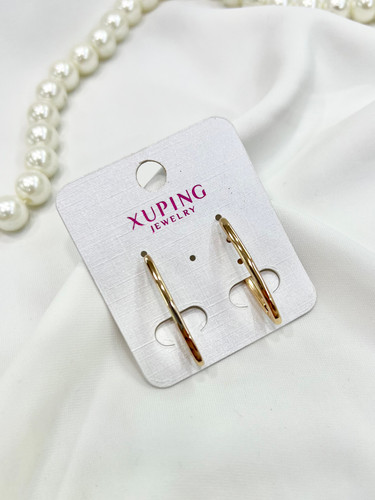 گوشواره طلایی ژوپینگ زنانه مدل مینیمال برند xuping